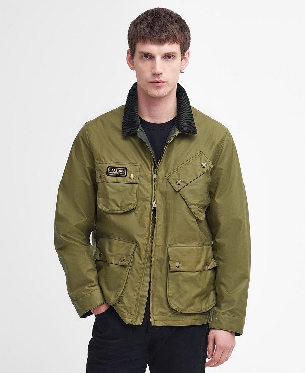 Barbour Sefton Waxed Jacket Olive Branch | BABO87192