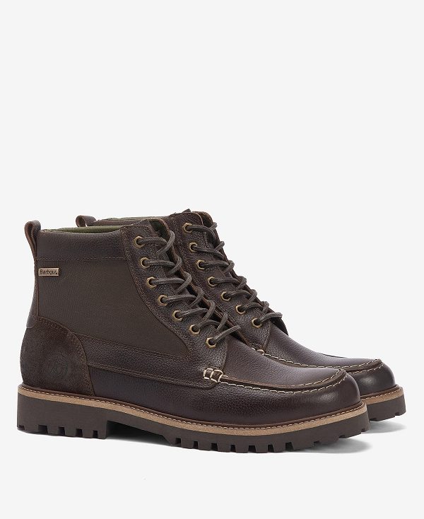 Barbour Sheene Moc Toe Derby Boots Classic Brown | BABO88864