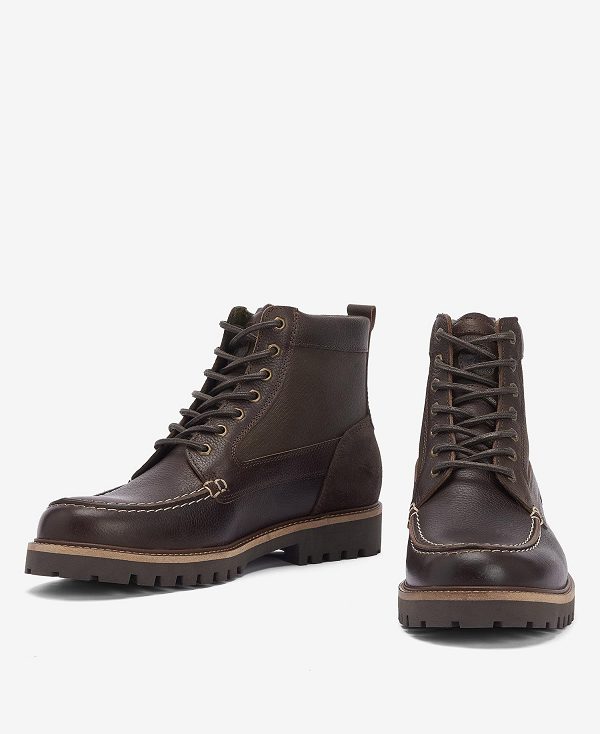 Barbour Sheene Moc Toe Derby Boots Classic Brown | BABO88864