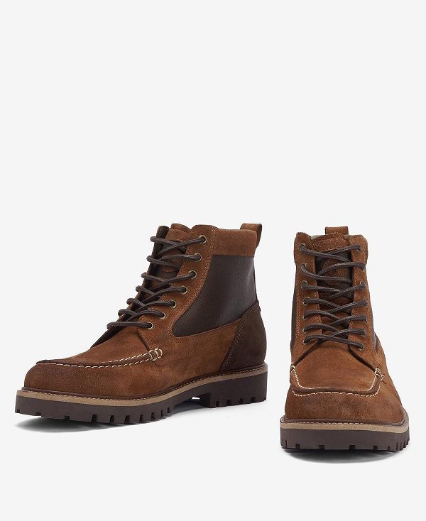 Barbour Sheene Moc Toe Derby Boots Cognac | BABO88875