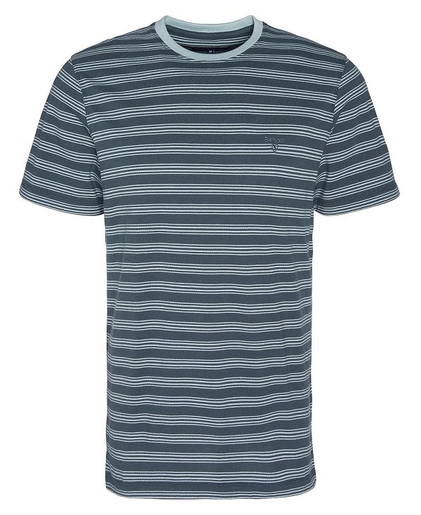 Barbour Sherburn Striped T-shirt Blue Chalk | BABO88344