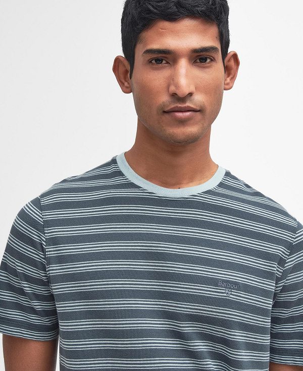 Barbour Sherburn Striped T-shirt Blue Chalk | BABO88344