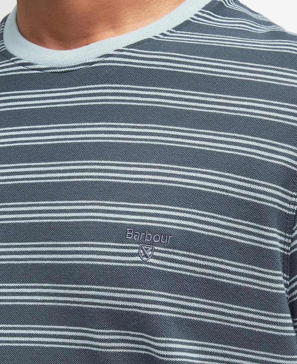 Barbour Sherburn Striped T-shirt Blue Chalk | BABO88344