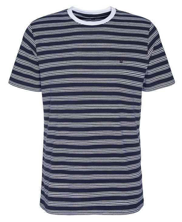 Barbour Sherburn Striped T-shirt Classic White | BABO88343