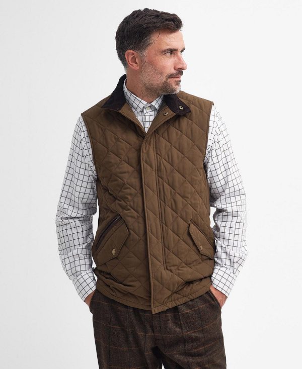 Barbour Shoveler Gilet Dark Sand | BABO87544