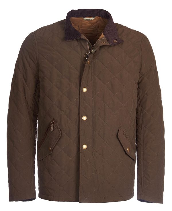 Barbour Shoveler Quilted Jacket Dark Olive | BABO87301