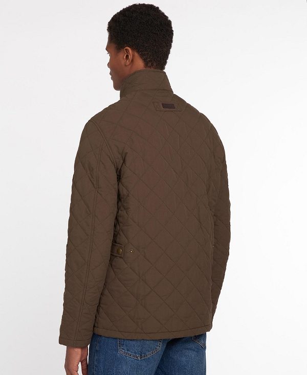 Barbour Shoveler Quilted Jacket Dark Olive | BABO87301