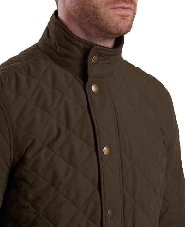 Barbour Shoveler Quilted Jacket Dark Olive | BABO87301