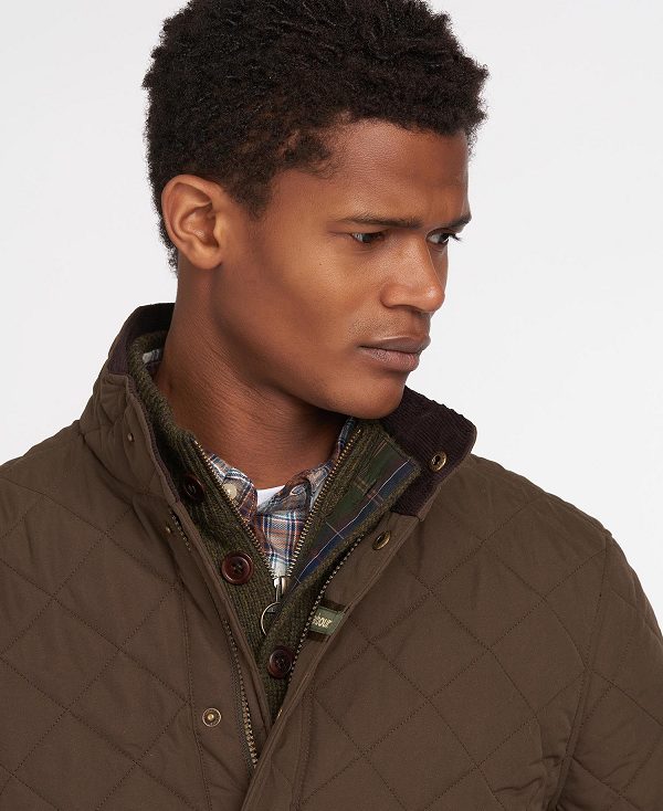 Barbour Shoveler Quilted Jacket Dark Olive | BABO87301