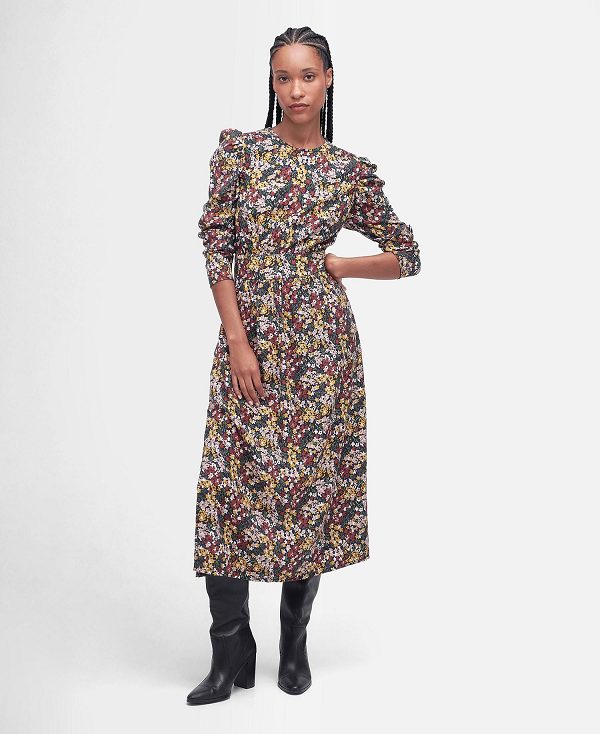 Barbour Silverdale Midi Dress Classic Multi | BABO89586