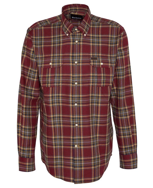 Barbour Singsby Thermo Weave Long-sleeved Shirt Red | BABO87887