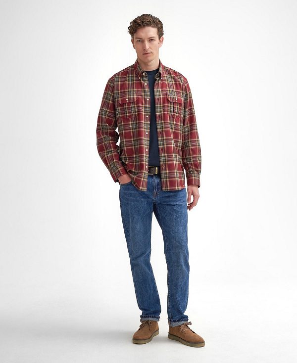 Barbour Singsby Thermo Weave Long-sleeved Shirt Red | BABO87887