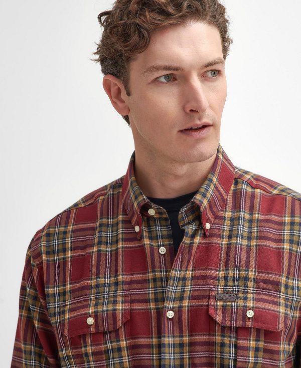 Barbour Singsby Thermo Weave Long-sleeved Shirt Red | BABO87887