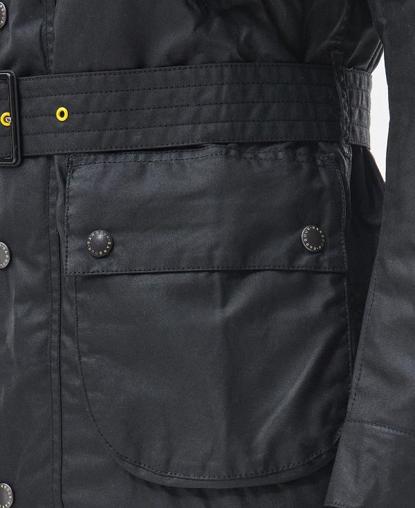 Barbour Slim International Wax Jacket Black | BABO87174