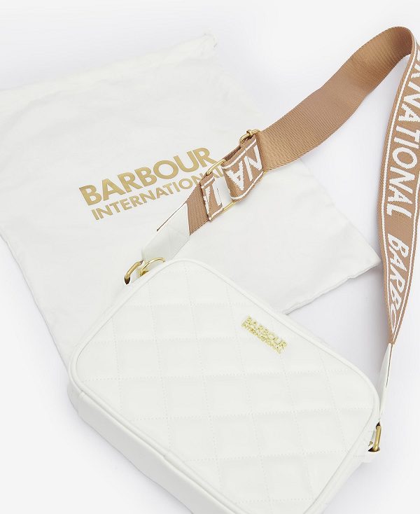 Barbour Sloane Quilted Crossbody Bag White | BABO89965