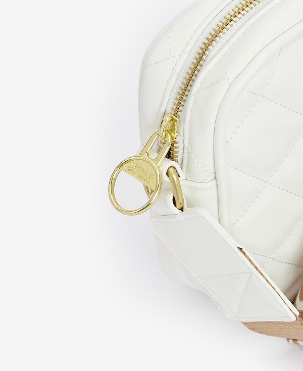 Barbour Sloane Quilted Crossbody Bag White | BABO89965