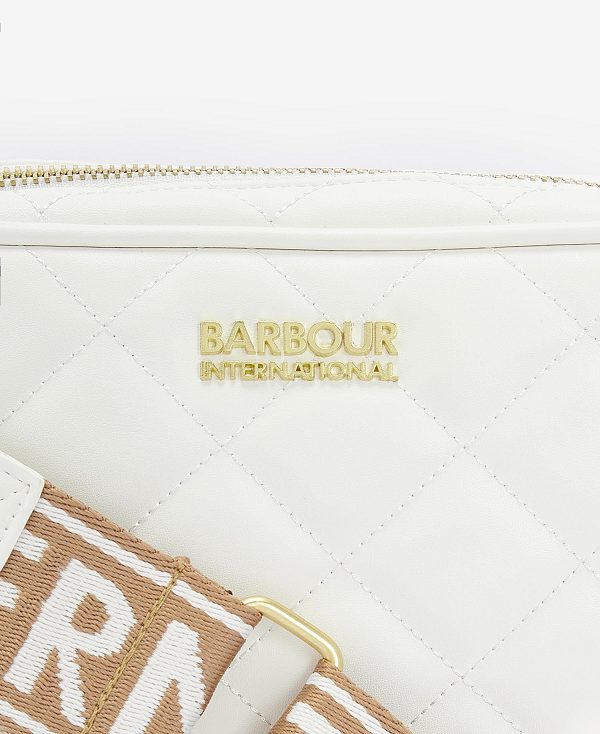 Barbour Sloane Quilted Crossbody Bag White | BABO89965