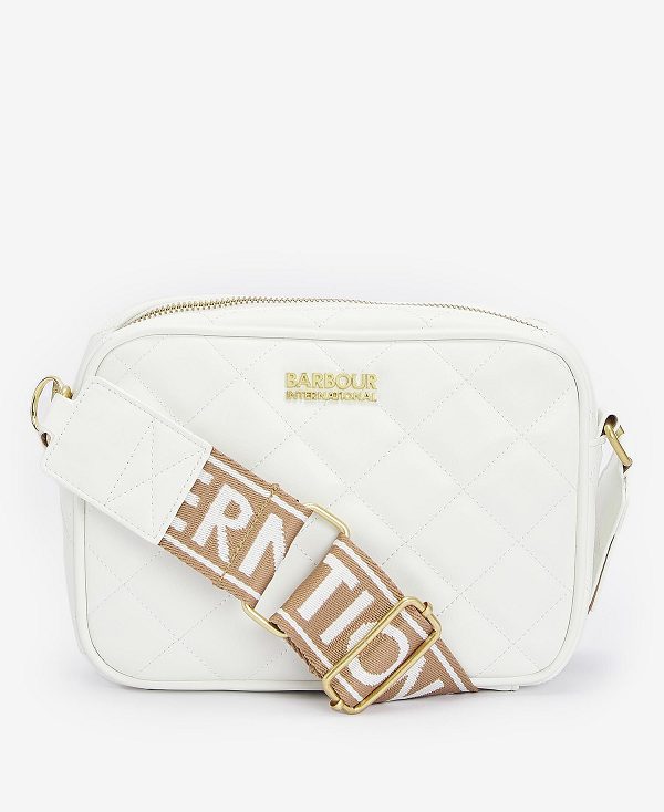 Barbour Sloane Quilted Crossbody Bag White | BABO89965