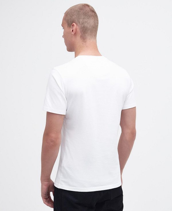 Barbour Small Logo T-shirt Classic White/Classic Black | BABO88287