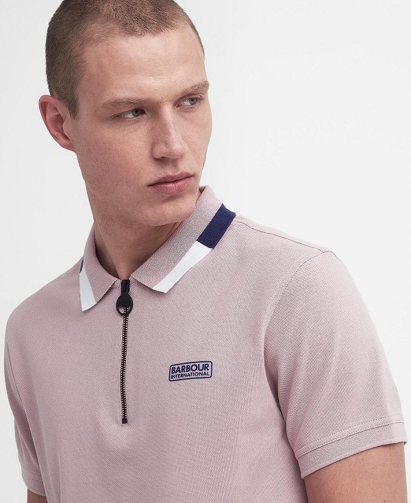 Barbour Smith Short-sleeved Polo Shirt Dusk Pink | BABO88186