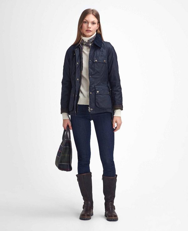 Barbour Solway Waxed Jacket Navy | BABO89207