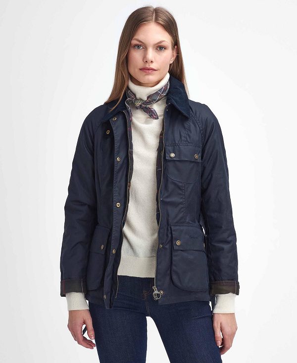 Barbour Solway Waxed Jacket Navy | BABO89207