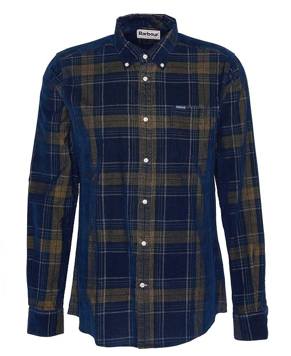 Barbour Southfield Tailored Long-sleeved Shirt Blue | BABO87805