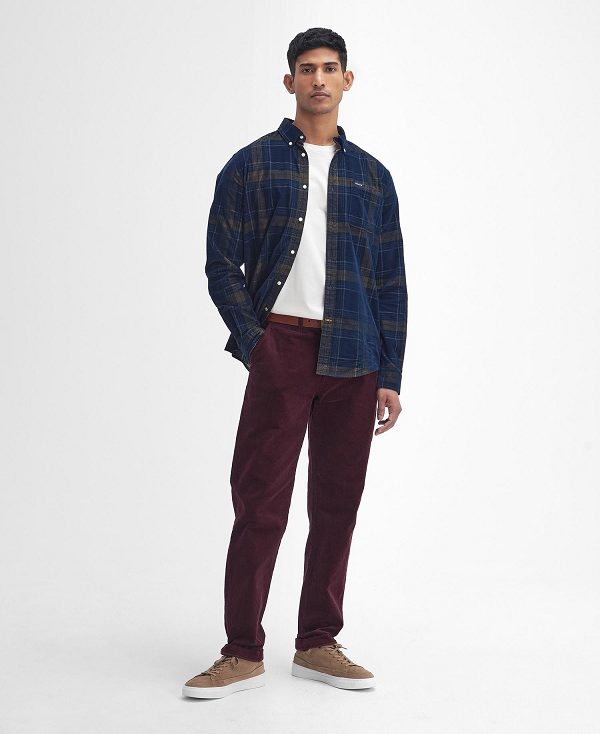 Barbour Southfield Tailored Long-sleeved Shirt Blue | BABO87805