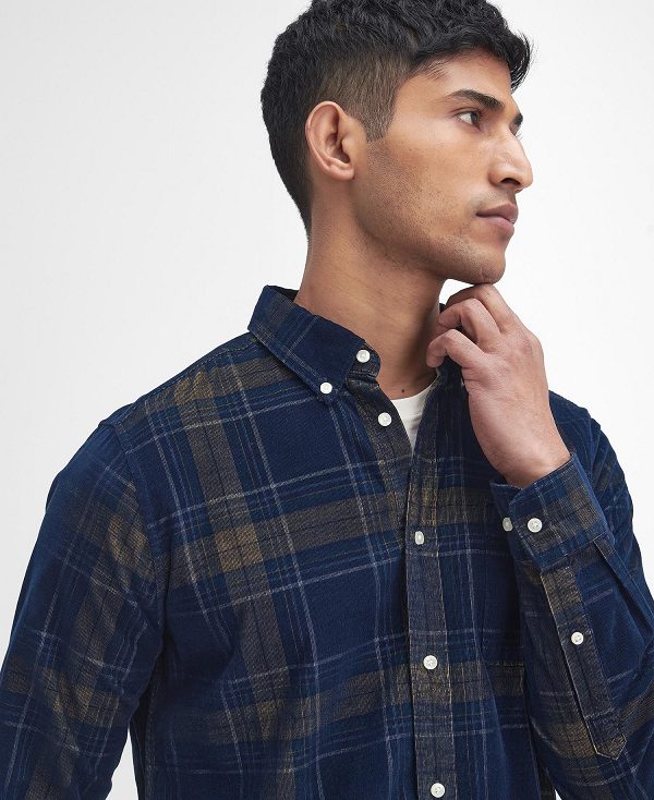 Barbour Southfield Tailored Long-sleeved Shirt Blue | BABO87805