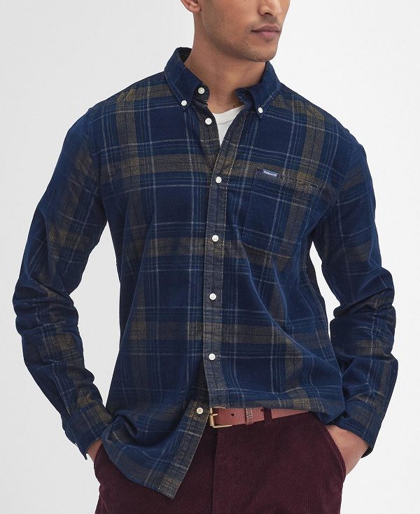 Barbour Southfield Tailored Long-sleeved Shirt Blue | BABO87805