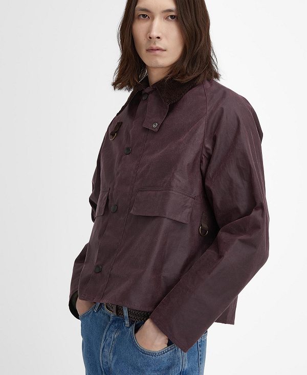 Barbour Spey Slim Waxed Jacket Bordeaux | BABO87280