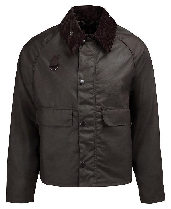 Barbour Spey Slim Waxed Jacket Olive | BABO87281