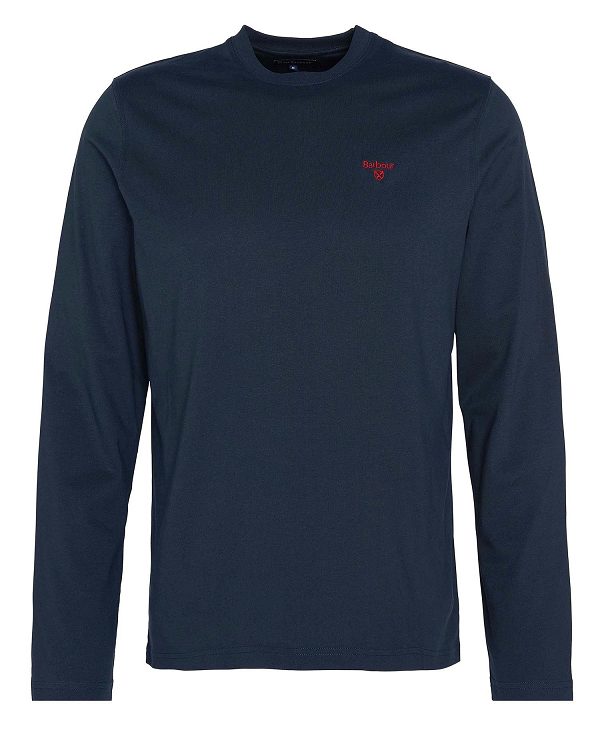 Barbour Sports Long-sleeved T-shirt Navy | BABO88253