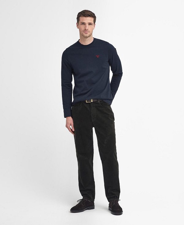 Barbour Sports Long-sleeved T-shirt Navy | BABO88253