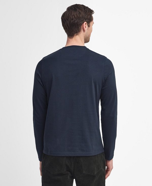 Barbour Sports Long-sleeved T-shirt Navy | BABO88253