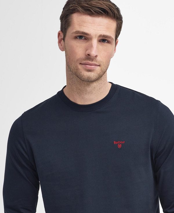 Barbour Sports Long-sleeved T-shirt Navy | BABO88253