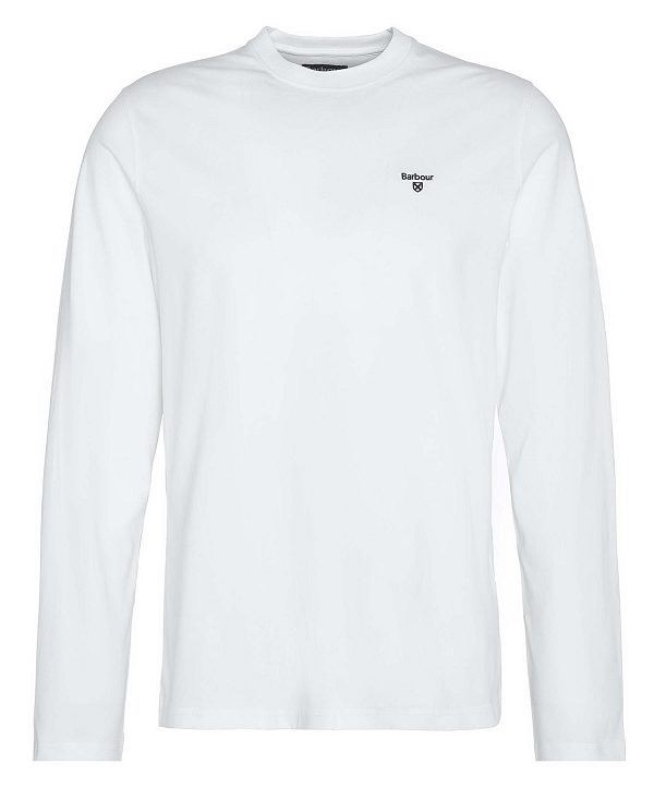 Barbour Sports Long-sleeved T-shirt White | BABO88395