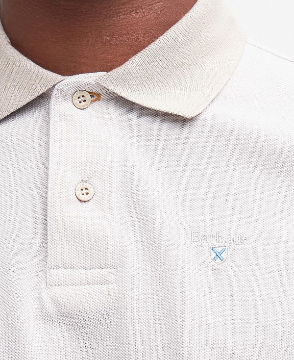 Barbour Sports Mix Polo Shirt White | BABO88080