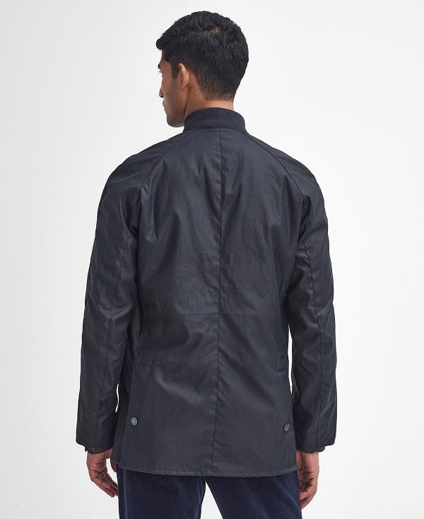 Barbour Sports Neck Ashby Waxed Jacket Navy | BABO87234