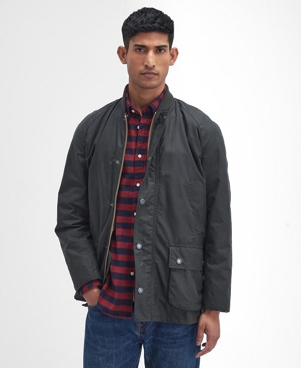 Barbour Sports Neck Ashby Waxed Jacket Sage | BABO87220