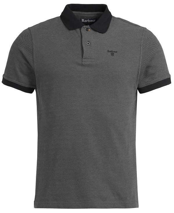 Barbour Sports Polo Mix Shirt Black | BABO88052