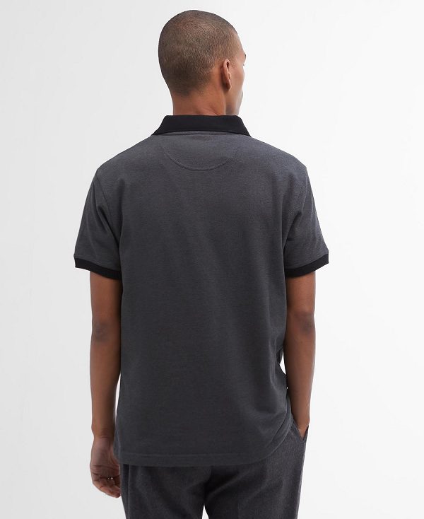 Barbour Sports Polo Mix Shirt Black | BABO88052