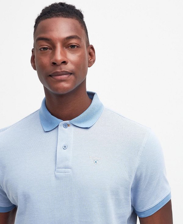 Barbour Sports Polo Mix Shirt Blue | BABO88044