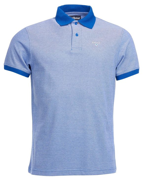 Barbour Sports Polo Mix Shirt Electric Blue | BABO88029