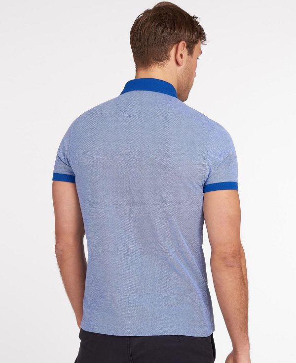 Barbour Sports Polo Mix Shirt Electric Blue | BABO88029