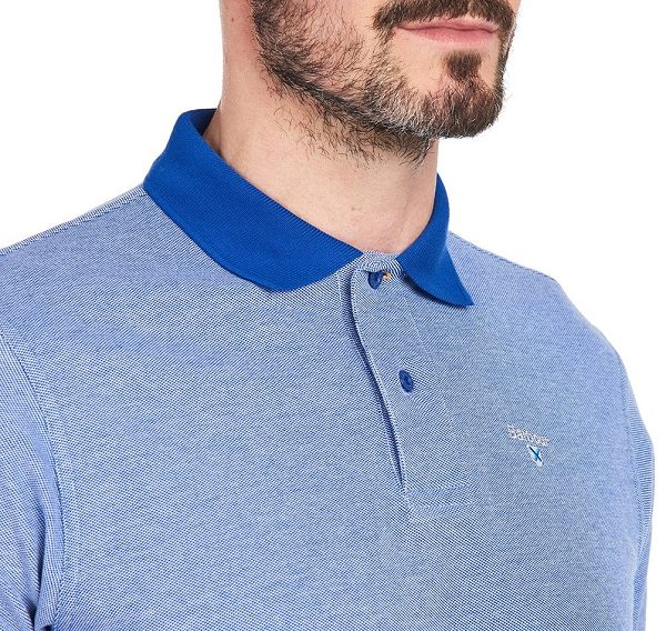 Barbour Sports Polo Mix Shirt Electric Blue | BABO88029