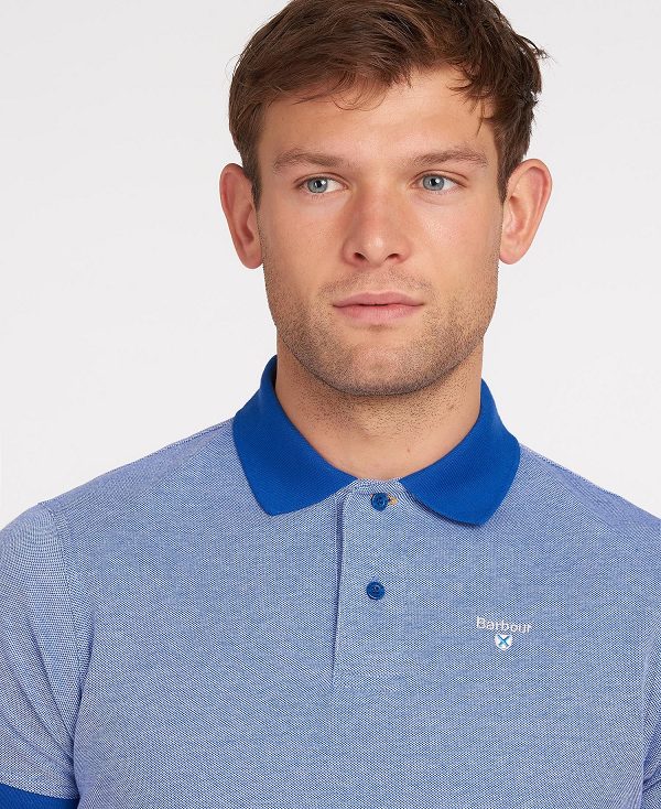 Barbour Sports Polo Mix Shirt Electric Blue | BABO88029