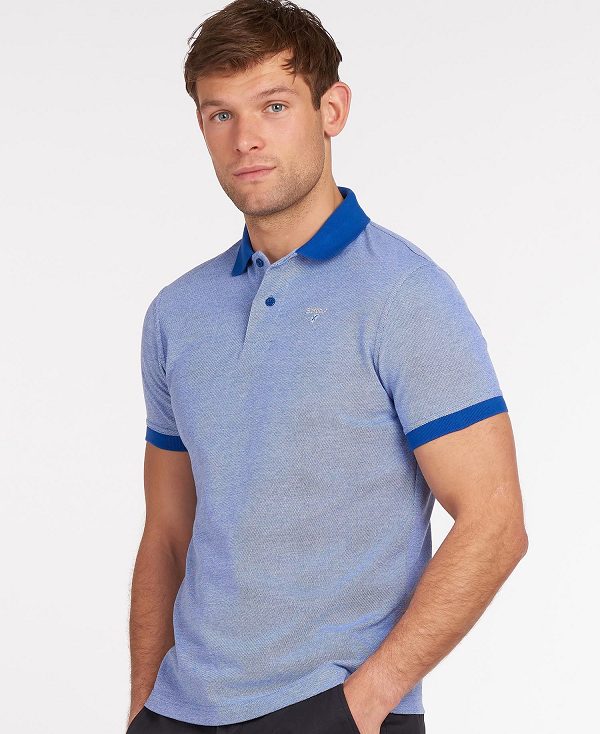 Barbour Sports Polo Mix Shirt Electric Blue | BABO88029