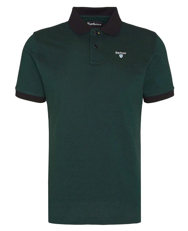 Barbour Sports Polo Mix Shirt Green | BABO88242