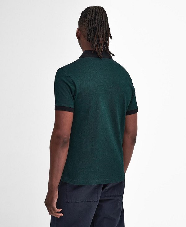 Barbour Sports Polo Mix Shirt Green | BABO88242